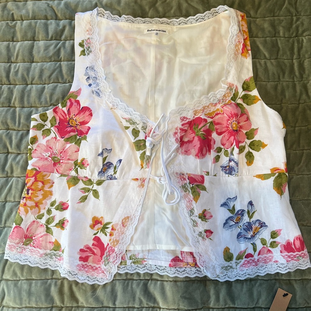 Reformation Rosalie Floral Top
